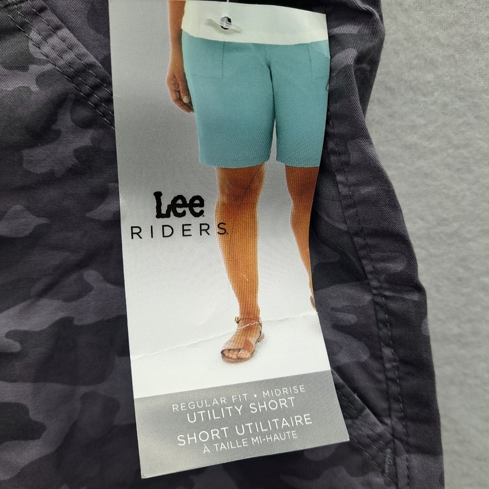 RIDERS BY LEE Women's Camouflage Grey Utility Shorts - Size 16W - NWT